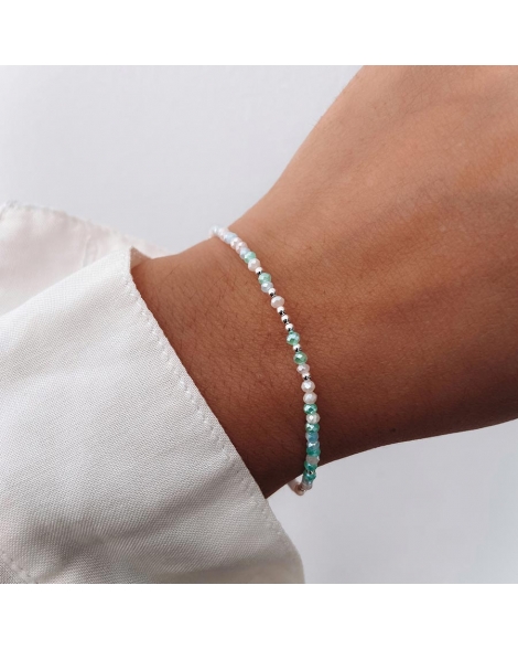 ( PP795 ) Pulsera con Cristales Plata 925
