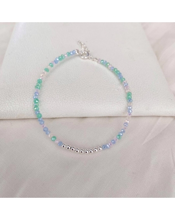 ( PP835 ) Pulsera con cristales Plata 925