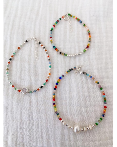 ( PP844 ) Pulsera con cristales Plata 925
