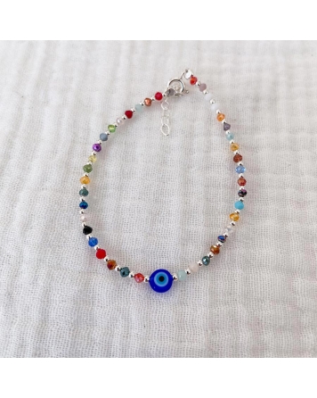 ( PP849 ) Pulsera con cristales Plata 925