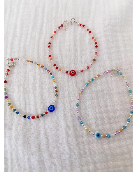 ( PP849 ) Pulsera con cristales Plata 925